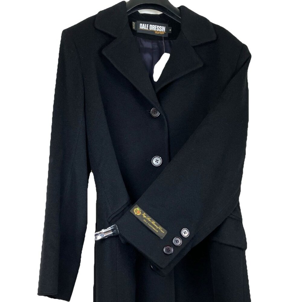 10 QUALITY NWT Vintage $600  💯 Cashmere Maxi Coat Black Dale Dressin Loro Piana